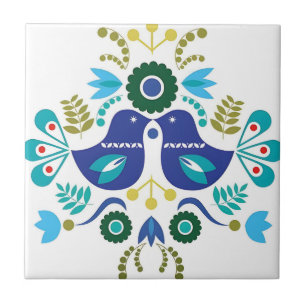 Carreau delft tuiles reproductions oiseaux colorés