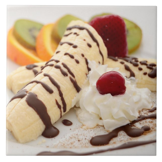 Carreau Délicieuse Crème à l'arc et dessert à la banane (Devant)