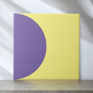 Carreau Demi-cercle jaune violet rétro mi-siècle moderne