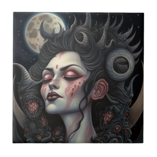 Carreau Demon Woman Queen Dark Imaginaire Art