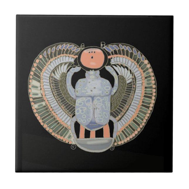 Carreau Dendroctone du Scarab couleur pastel égyptien (Devant)