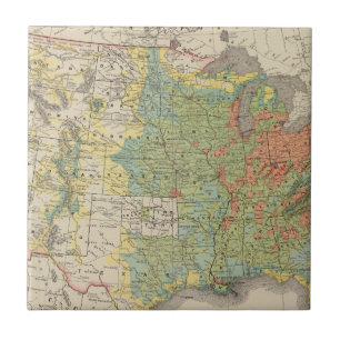 Carreau Densité de population des Etats-Unis, 1890