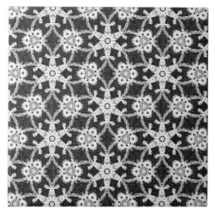 Carreau Dentelle antique - blanc et noir