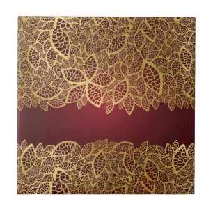 Carreau Dentelle d'or de feuille sur l'arrière - plan
