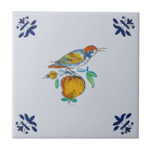 Carreau Déposer l'oiseau sur la Branche avec Fruit Repro c