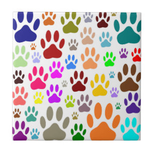 Carreau Des Empreintes de pattes de chiens partout