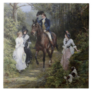 Carreau Des messieurs à la réunion à cheval Dames dans une