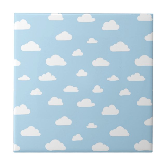 Carreau Des nuages de caricatures blanches sur le Motif Ar (Devant)