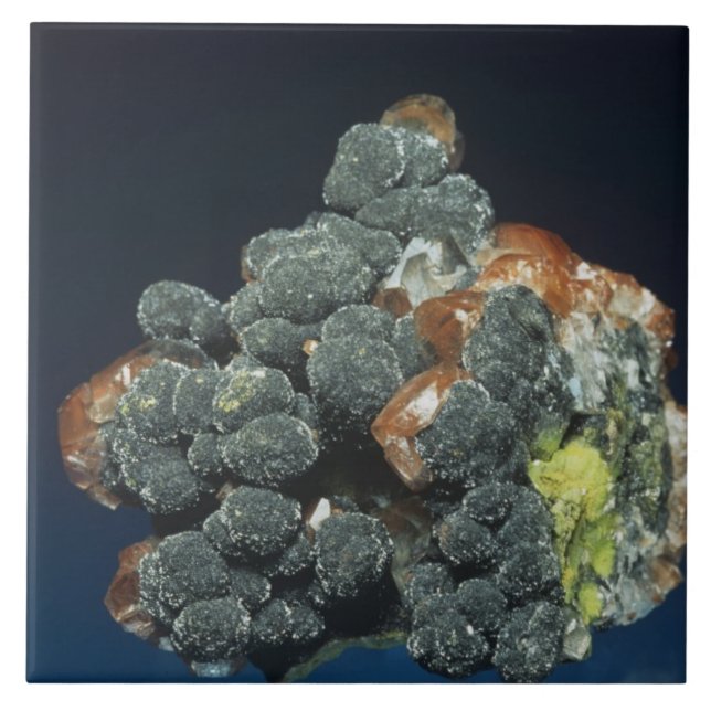 Carreau Descloizite sur la calcite (Devant)