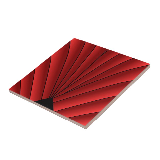 Carreau Design Art déco rouge (Côté)