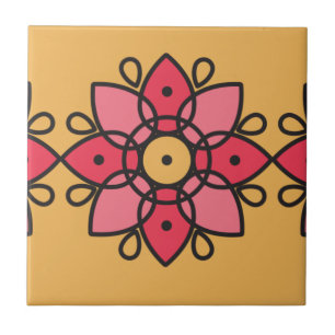 Carreau design coloré jaune et rose pour la maison
