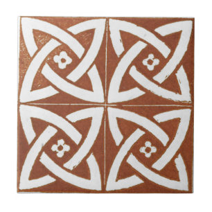 Carreau Design d'art irlandais vintage en céramique rouge