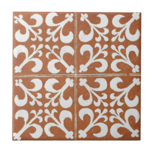 Carreau Design d'art irlandais vintage en céramique rouge