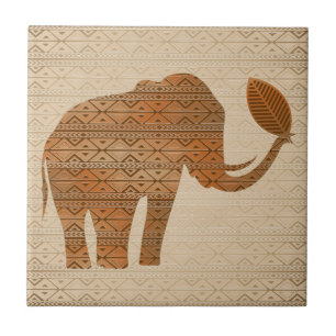 Carreau Design d'art tribal des éléphants