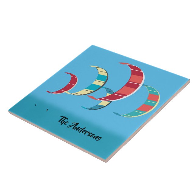Carreau Design de Kiteboard bleu (Côté)