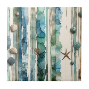 Carreau Design de plage, art de l'encre d'alcool