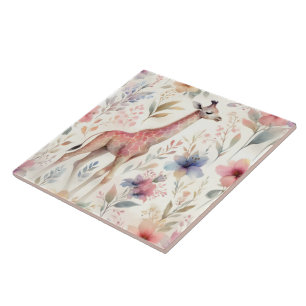 Carreau Design de tuiles murales en Giraffe florale