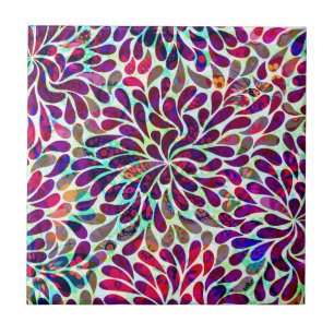 Carreau Design floral Abstrait coloré