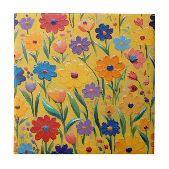 Carreau Design floral de printemps (Devant)