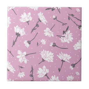 Carreau Design Floral Rose - Art Fleur Élégant