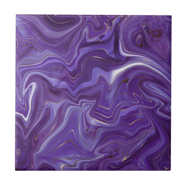 Carreau Design Funky Super Courbes violettes marbre 5-6 (Devant)