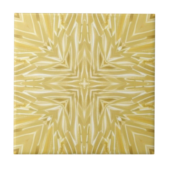 Carreau Design géométrique 4 pointes étoile d'or (Devant)