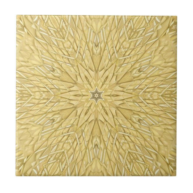 Carreau Design géométrique 6 pointes étoile d'or (Devant)