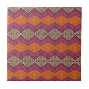 Carreau Design géométrique orange violet beige