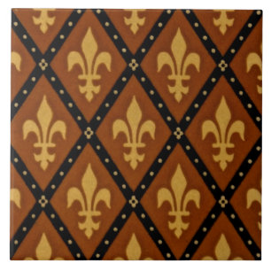Carreau Design gothique Fleur de Lis Motif Terra Cotta Tui