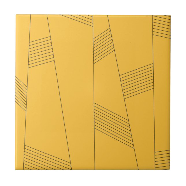 Carreau Design graphique abstrait simple, jaune et moderne (Devant)