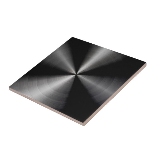 Carreau Design métallique brillant noir look acier inoxyda (Côté)