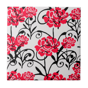 Carreau Design Motif d'illustrations de rose rouge