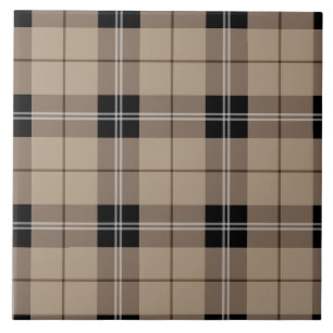 Carreau Designer plaid/tartan motif marron et noir