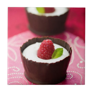 Carreau Dessert blanc de mousse de chocolat