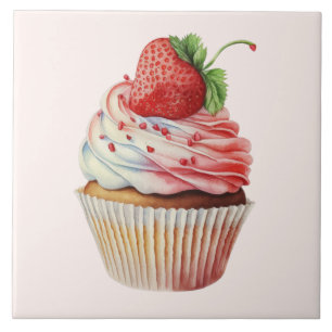 Carreau Dessert sucré à la fraise Cupcake