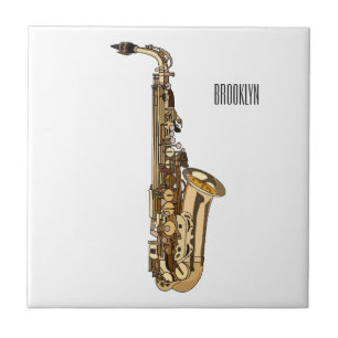 Carreau dessin animé saxophone