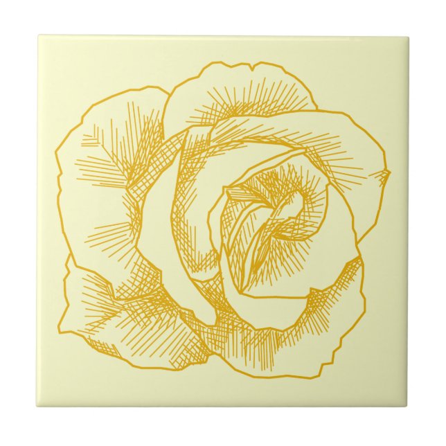 Carreau Dessin au trait rose jaune (Devant)