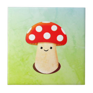 Carreau Dessin de champignons mignons