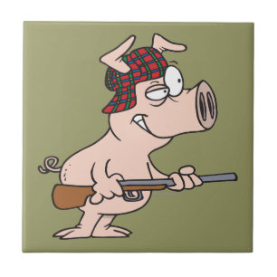 Carreau dessin de chasse de porc