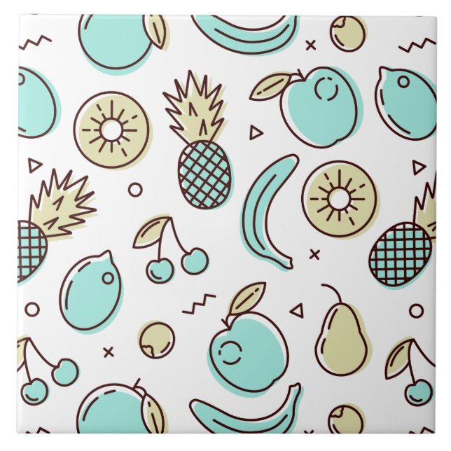Carreau Dessin de la ligne d'été du Motif de fruits mignon (Devant)