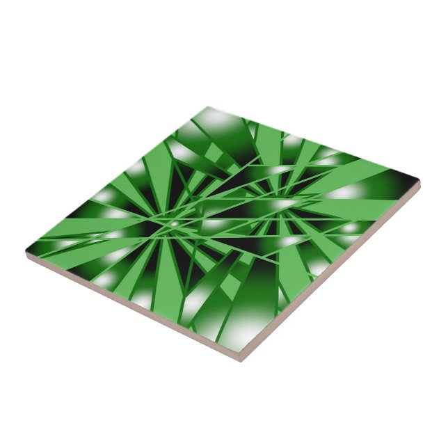 Carreau Dessin en perspective de fond couleur dégradé vert (Côté)
