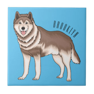 Carreau dessin humoristique sibérien husky