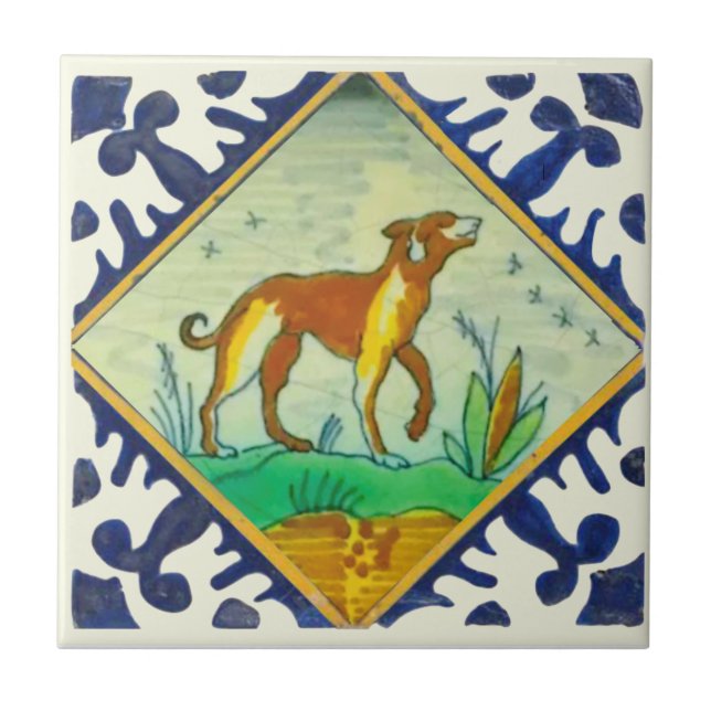 Carreau Dessin peint à la main Reproduction Delft du XVIIe (Devant)