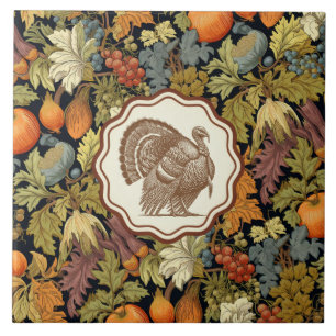 Carreau Dessin vintage William Morris de feuille d'automne
