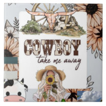 DESSOUS DE VERRE COWGIRL