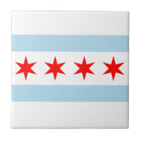Dessous de verre de tuile de drapeau de Chicago