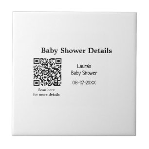 Carreau DÉTAILS DU baby shower QR SCAN CODE RU MODERNE MIN