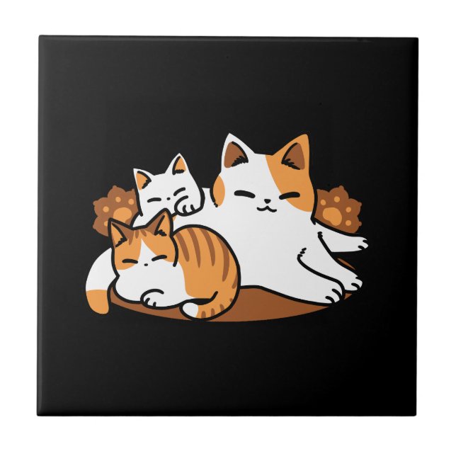 Carreau Détendez-vous Art Chat - 'Laze Furr Days' pour les (Devant)