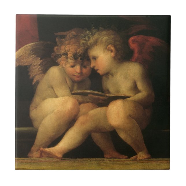 Carreau Deux Cherubs Lecture par Rosso Fiorentino, Angels (Devant)
