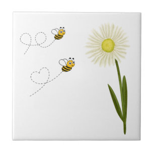 Carreau Deux petites abeilles mignonnes
